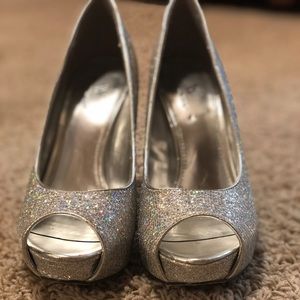 Opened Toed Silver Heels
